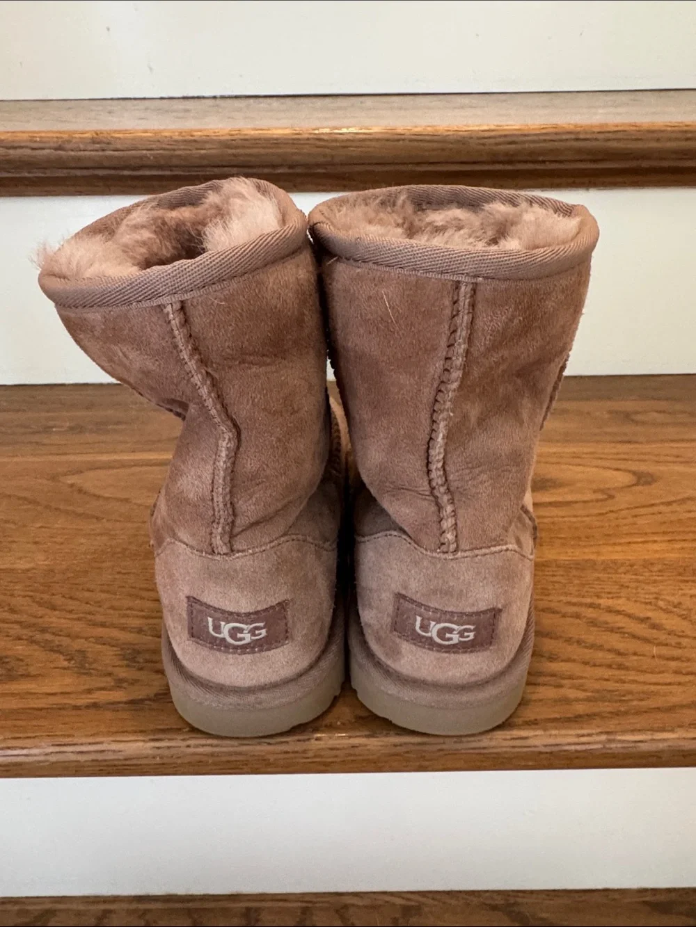 Kids Uggs Brown Shearling-Lined Winter Boots